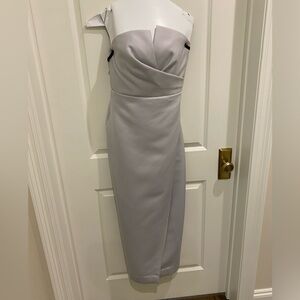 Strapless silver gown- Jay Godfrey